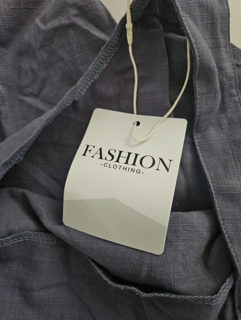 NWT Viral Amazon Free People Inspired Large Linen Overalls Jumpsuit Buttons Blue - Picture 8 of 9